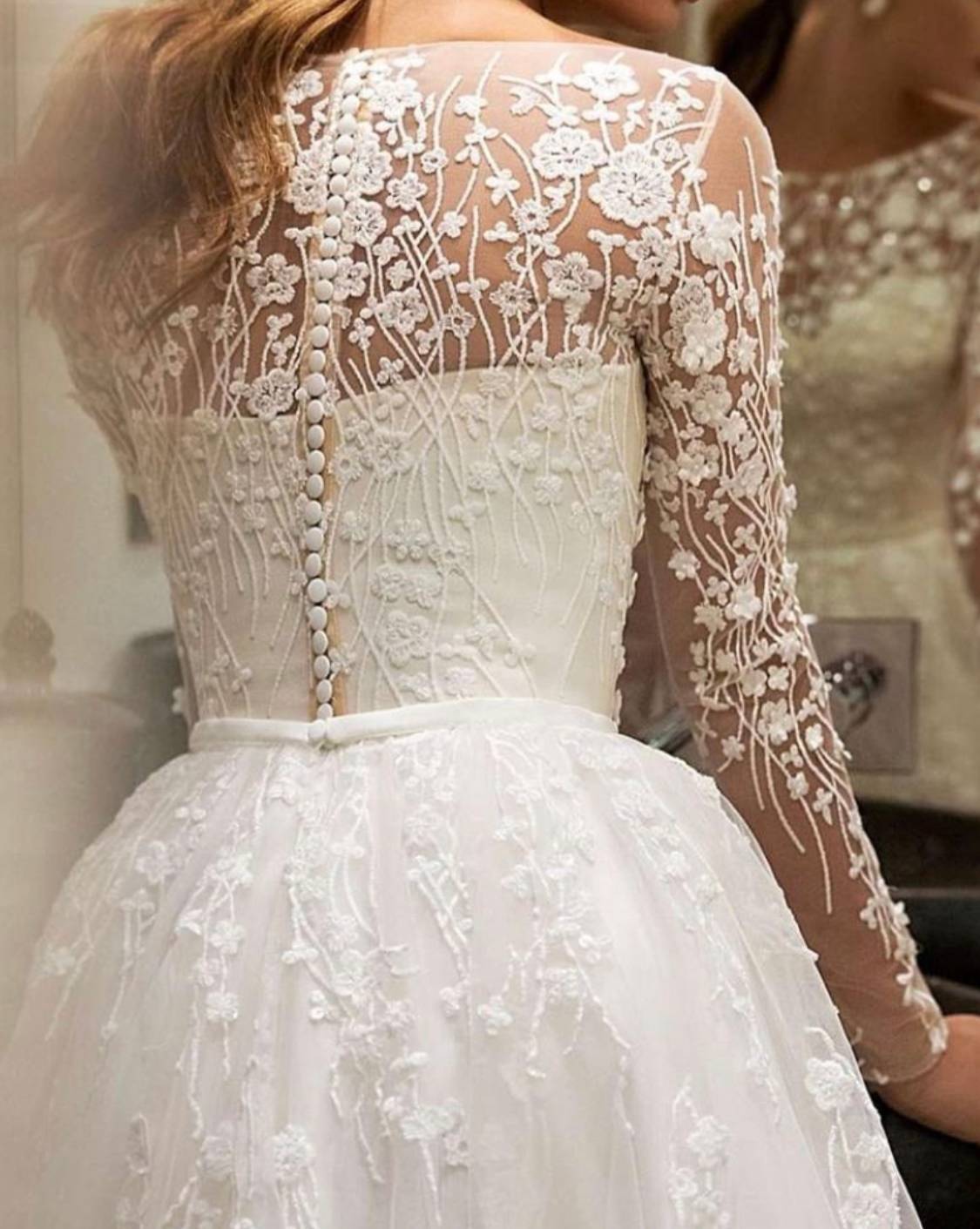 Wedding Dress Off-shoulder Long Sleeve Bride