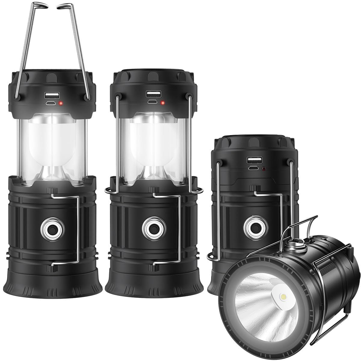 Solar Lantern Flashlights with USB